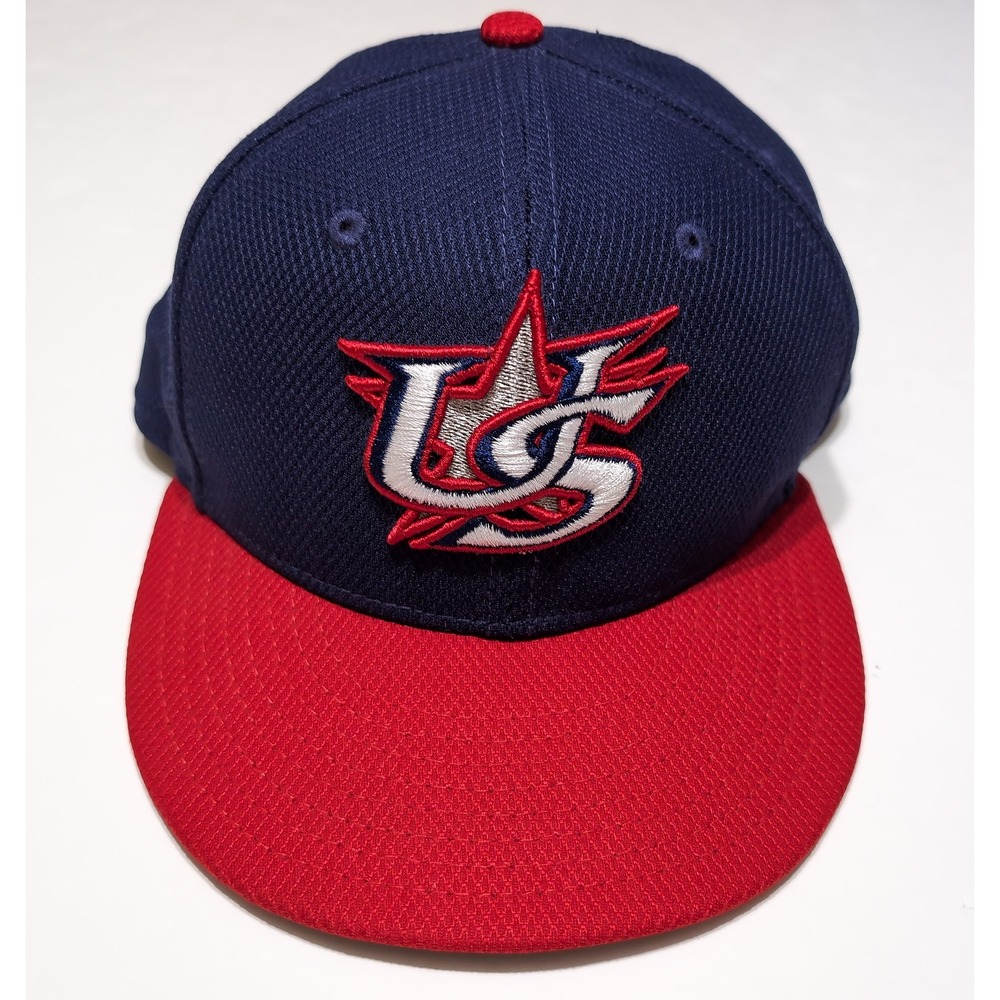 NEW ERA Team USA Baseball Classic Fitted Hat Men 7 1/8 Navy Red 59Fifty